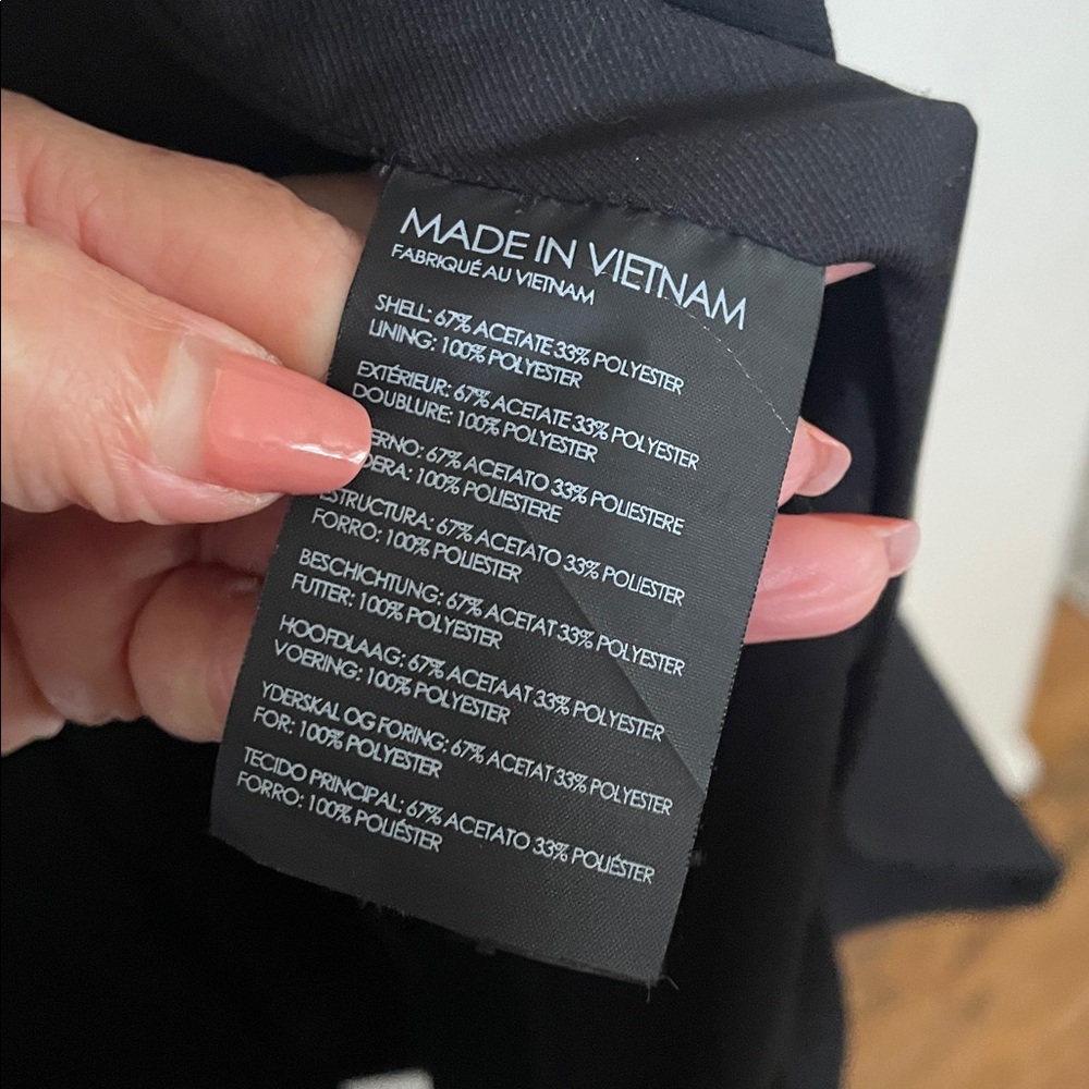 Club Monaco Small Selska Longline Black Double-Breasted Vest MSRP $270 - Picture 5 of 9